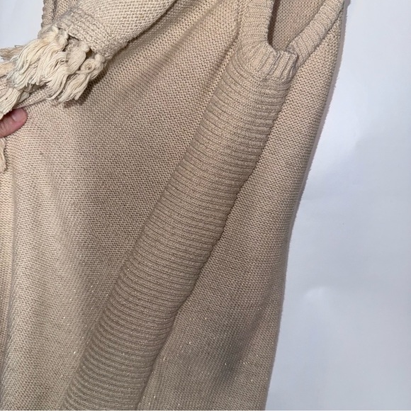 Lily Pulitzer Tatum Long Fringe Hem Cardigan Size Small Gold Metallic - Picture 4 of 14